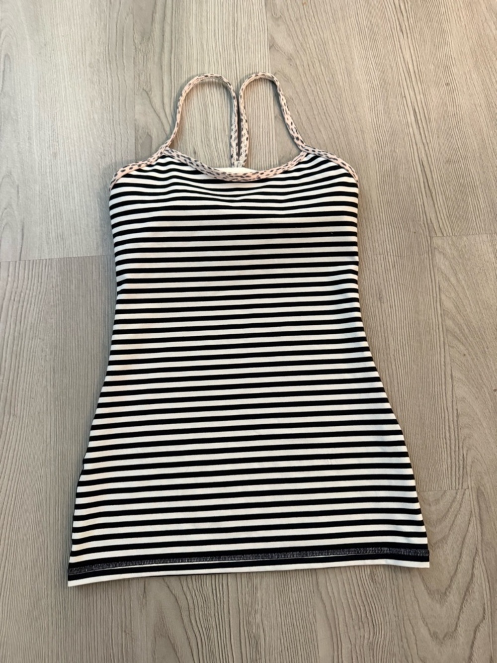 lululemon athletica Black and White Striped Camisole